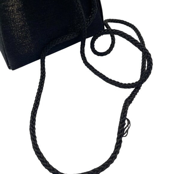 Formal Prom Bridal Evening Shoulder Mini Hand Bag Clutch Purse Black Beaded READ - Picture 5 of 12